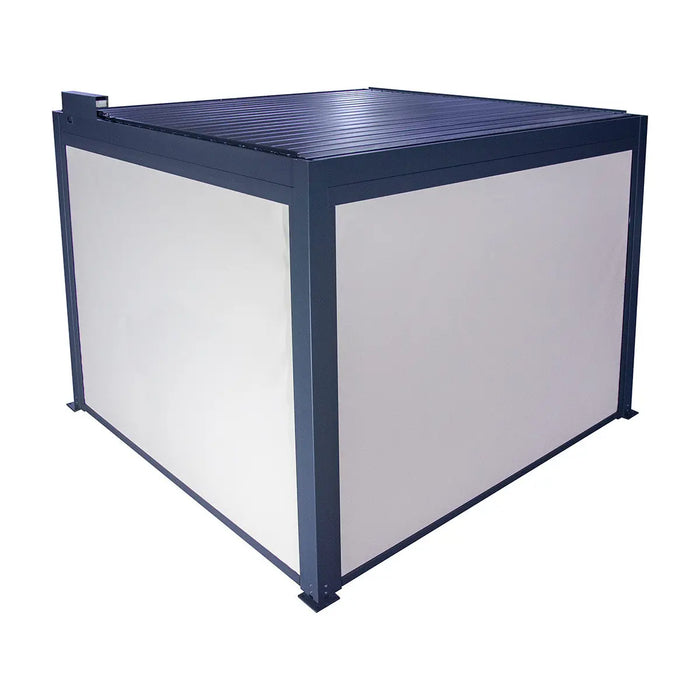 10′ × 10′ (3 × 3 m) Aluminum Louver Roof Slatted Pergola with Motorized Retractable Side Screens, TMG-LPG11-PRO TMG Industrial