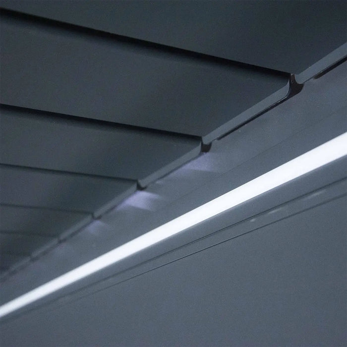 10′ × 20′ (3 × 5.8 m) Aluminum Louver Roof Slatted Pergola with Motorized Retractable Side Screens, TMG-LPG21-PRO TMG Industrial