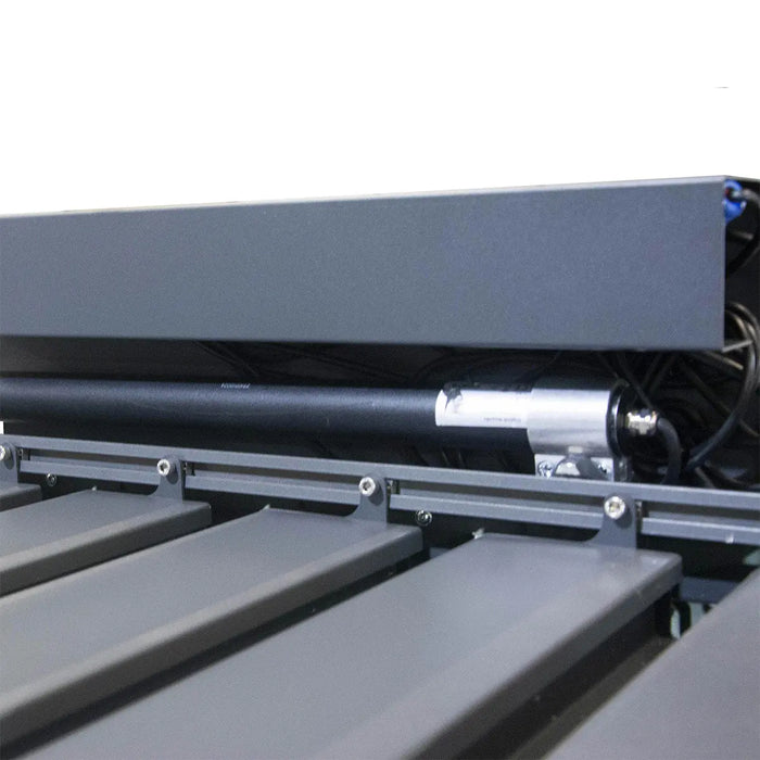 10′ × 20′ (3 × 5.8 m) Aluminum Louver Roof Slatted Pergola with Motorized Retractable Side Screens, TMG-LPG21-PRO TMG Industrial