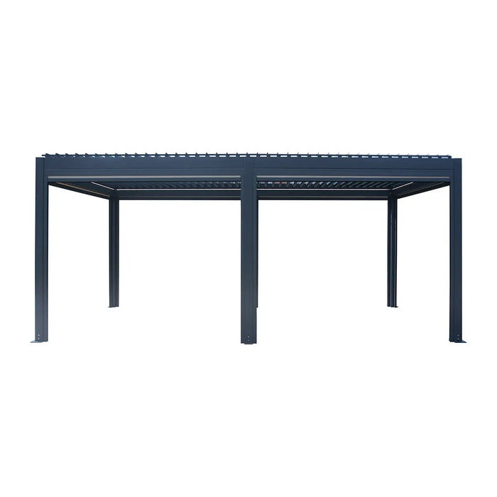 10′ × 20′ (3 × 5.8 m) Aluminum Louver Roof Slatted Pergola with Motorized Retractable Side Screens, TMG-LPG21-PRO TMG Industrial