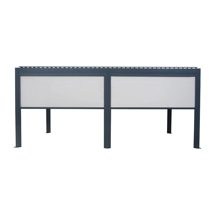 10′ × 20′ (3 × 5.8 m) Aluminum Louver Roof Slatted Pergola with Motorized Retractable Side Screens, TMG-LPG21-PRO TMG Industrial