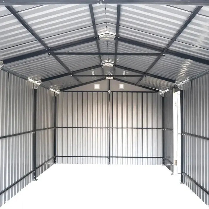 Pro Series 3 x 6 m Metal Garage Shed with Double Front Doors and Side Entry Door, 2.4 m Peak Height TMG-MS1020B TMG Industrial Australia