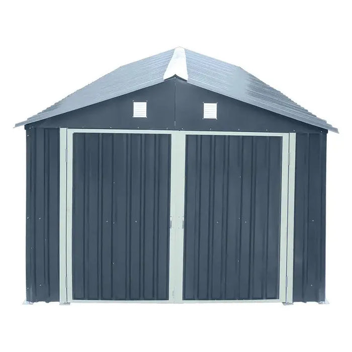 Pro Series 3 x 6 m Metal Garage Shed with Double Front Doors and Side Entry Door, 2.4 m Peak Height TMG-MS1020B TMG Industrial Australia