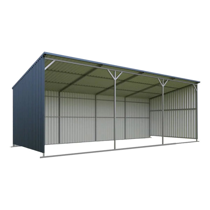 12' x 27' Horse Run-In Shed with Portable Skid Mount and Wide Front Opening for Livestock Shelter