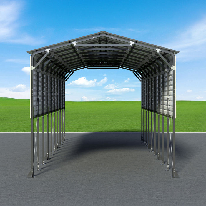 TMG-MSB1230 12x30 metal boat shelter with 12.5' peak height
