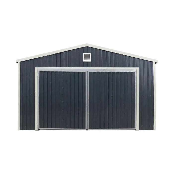 5 m × 7 m (16' × 24') Metal Garage Shed with Swing Front & Side Doors, 3.2 m (10'6") Peak Height, TMG-MS1624A TMG Industrial CA