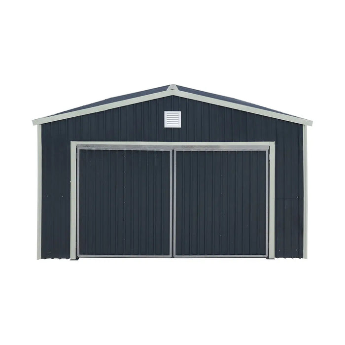 TMG-MS1624A 16' x 24' metal garage shed with swing front and side doors and 10'6" peak height
