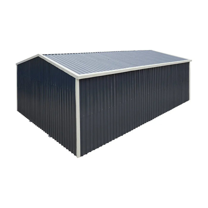 TMG-MS1624A 16' x 24' metal garage shed with swing front and side doors and 10'6" peak height
