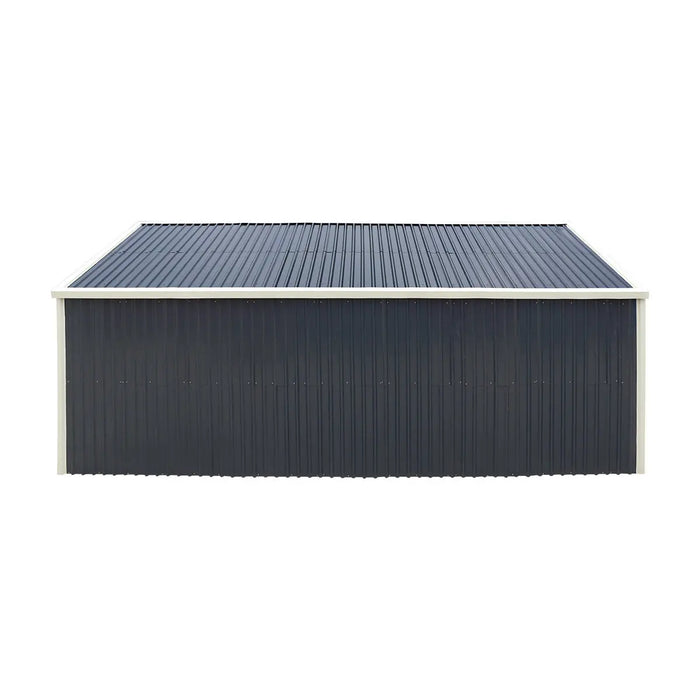 TMG-MS1624A 16' x 24' metal garage shed with swing front and side doors and 10'6" peak height
