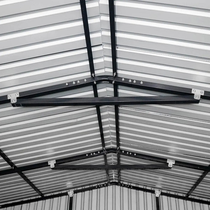 TMG-MS1624A 16' x 24' metal garage shed with swing front and side doors and 10'6" peak height
