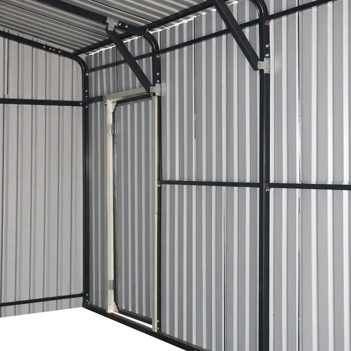 TMG-MS1624A 16' x 24' metal garage shed with swing front and side doors and 10'6" peak height
