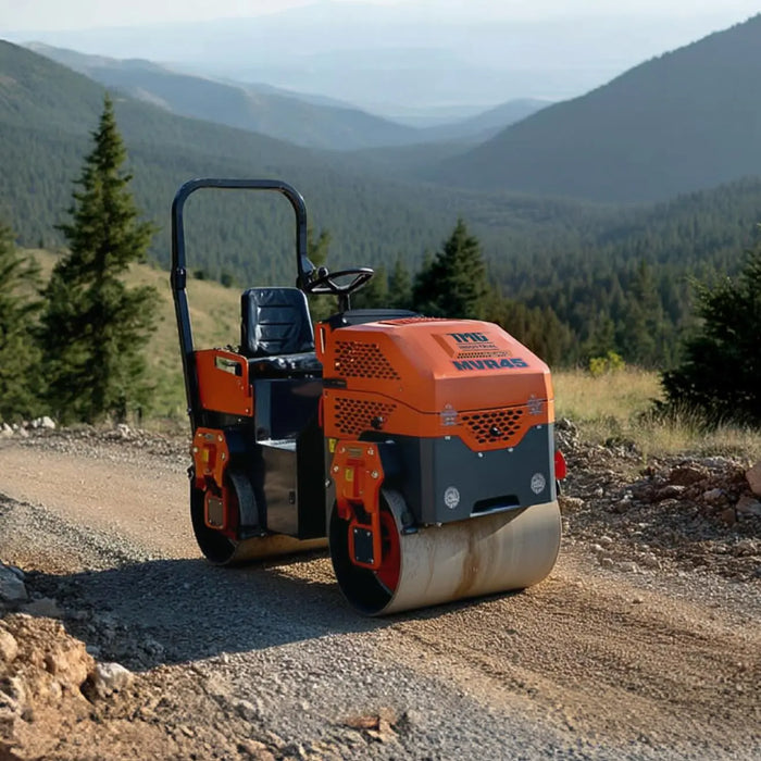 13.5 HP Ride-On Road Roller, 2 x 31-½" Wide & 21" Diameter Rollers, EPA Emissions Compliance TMG-MVR45 TMG Industrial