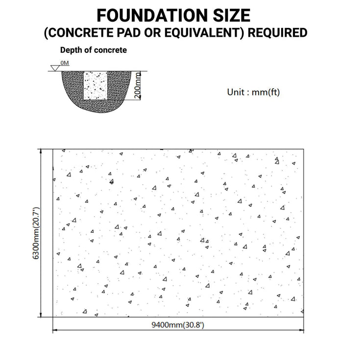 20' x 30' karja-aitauksen paneelimetallivaja, sivuseinän korkeus 7', aitauksen paneelien korkeus 5', 50 m², 27 GA aaltopeltiä, TMG-MS2030LC