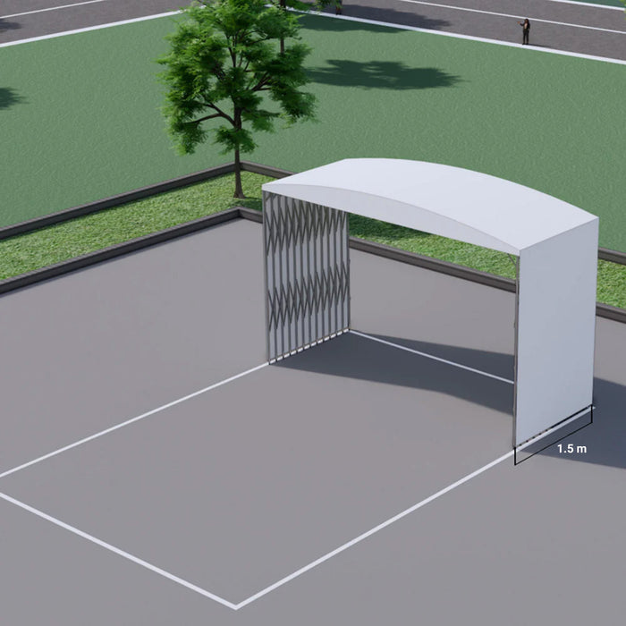 TMG-ST2033M 20' x 33' retractable mobile shelter with 27 oz PVC cover, 13' sidewalls and 14'9" peak height
