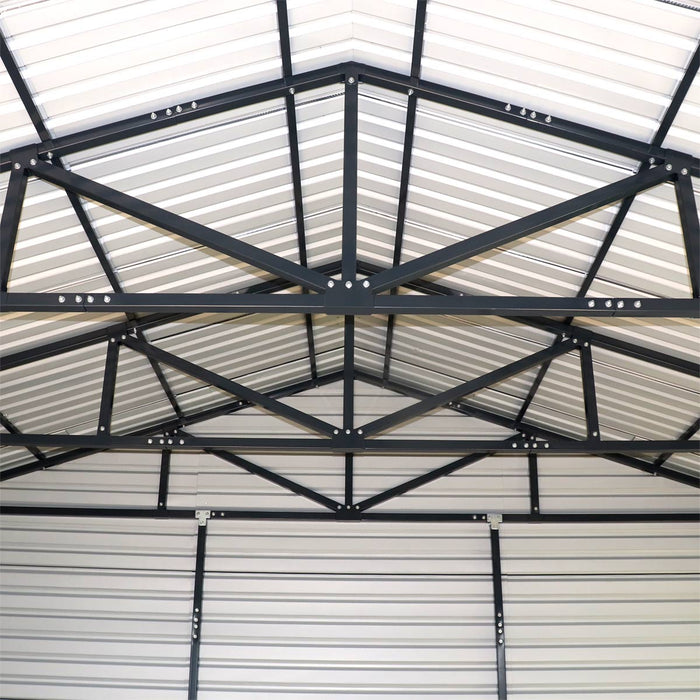 20' x 40' metallinen autotallivarasto, 9' korkeat pariovet etuovella, 13' huippu, 76 neliömetriä TMG-MS2040