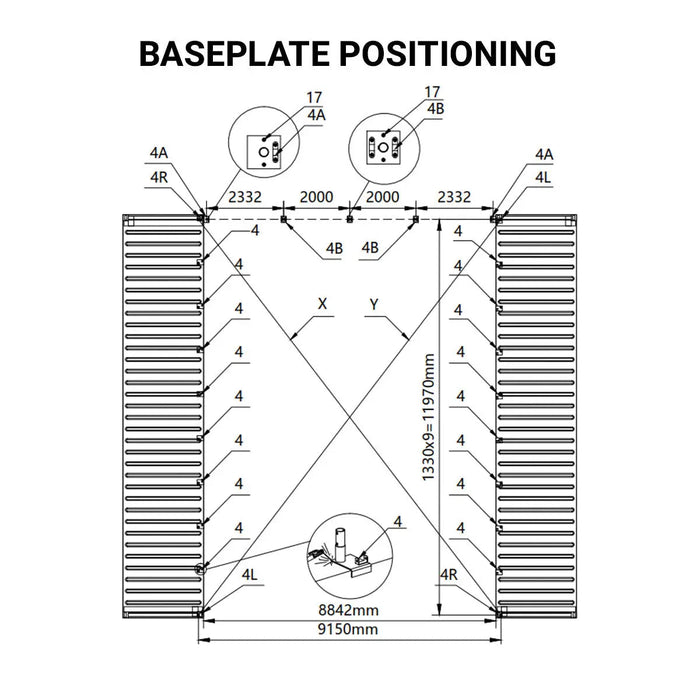 30' x 40' PVC-kankaasta valmistettu kontti, huippukatos, päätyseinä ja osittainen etulasin, Pro-sarja, palosuojattu, vedenkestävä, UV-suojattu, TMG-ST3041CVF