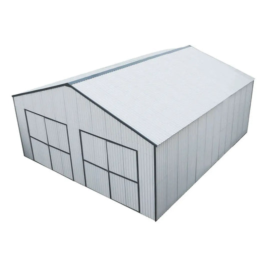 30'x30' Metal Garage Shed – Steel Building with 11’ Clearance High Front Doors, Side Entry Door, 16 GA Steel Structure