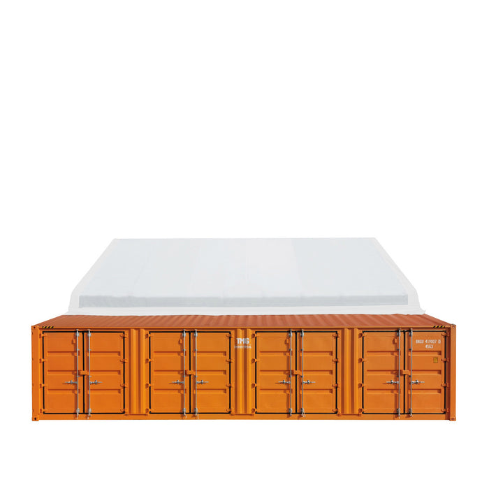 TMG-ST3042CVF 30x40 container shelter with end wall & partial front drop
