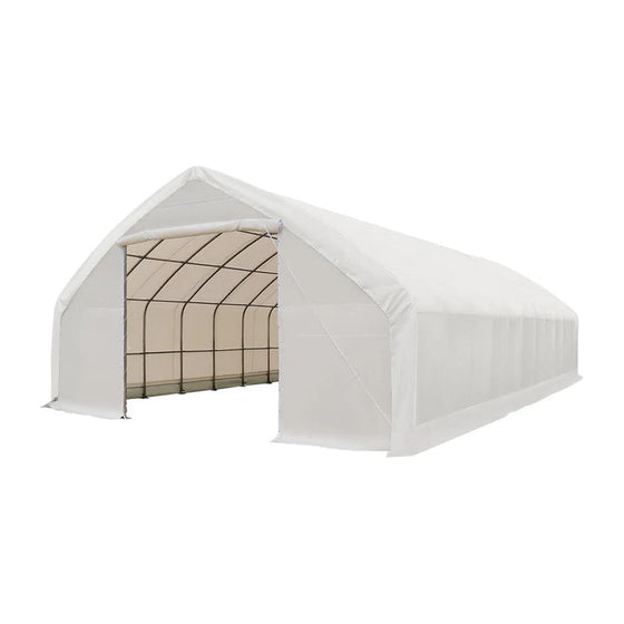 9 x 15 m Straight Wall, Peak Ceiling Storage Shelter with PVC Cover, TMG-ST3052V (Previously ST3050V) TMG Industrial Australia