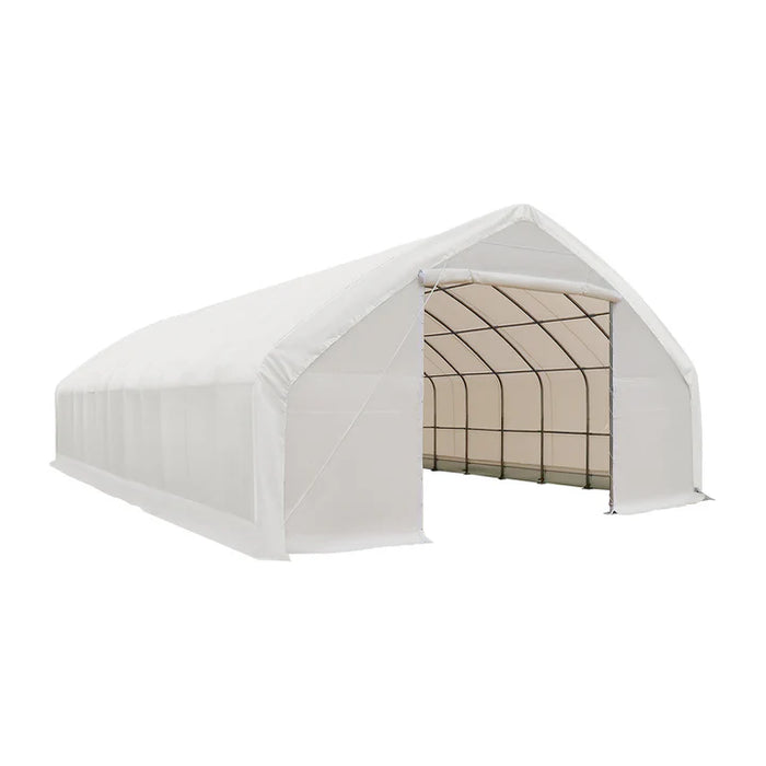 9 x 15 m Straight Wall, Peak Ceiling Storage Shelter with PVC Cover, TMG-ST3052V (Previously ST3050V) TMG Industrial Australia