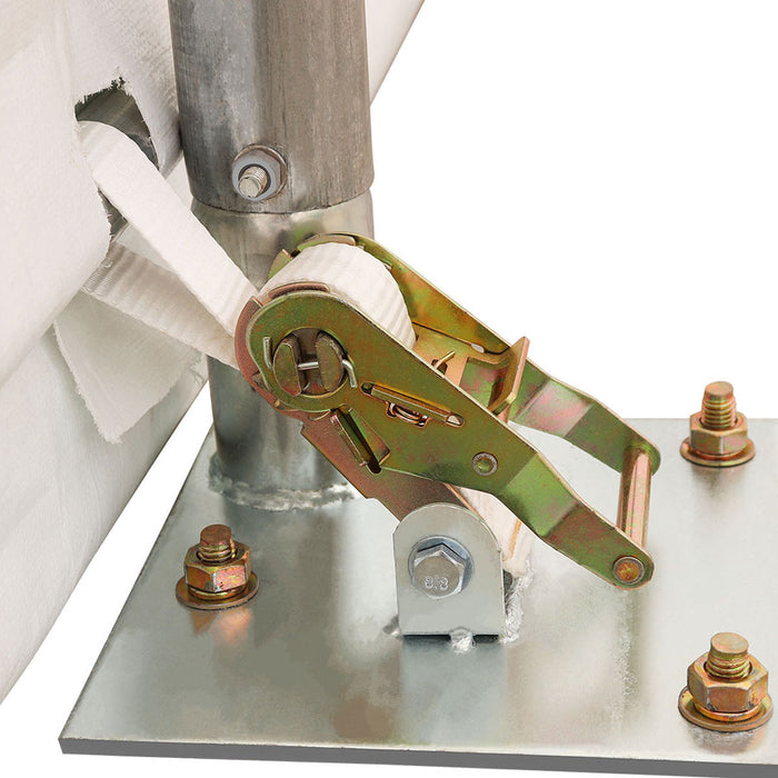 TMG-ST3062V 30x60 peak ceiling storage shelter with heavy duty 17 oz PVC cover, galvanized steel frame, and drive-through roll-up doors for equipment storage