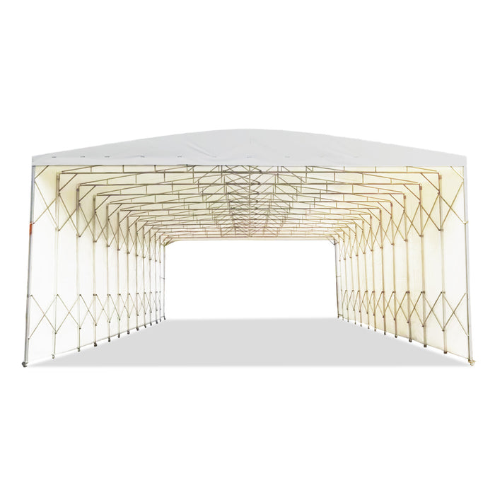 TMG-ST3350M retractable shelter, 33' x 50', 27 oz PVC, galvanized frame
