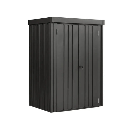 TMG-MS0304-PRO 3x4 Pro Series galvanized metal shed with 73 inch pent roof and 41x68 inch locking door, durable weather-resistant outdoor storage