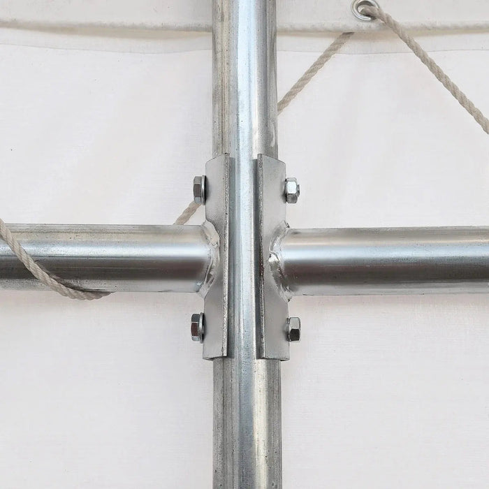 40' x 40' kaksoisristikkorakenteinen varastohalli, jossa on kestävä 21 unssin PVC-katos ja läpiajo-ovet, TMG-DT4041