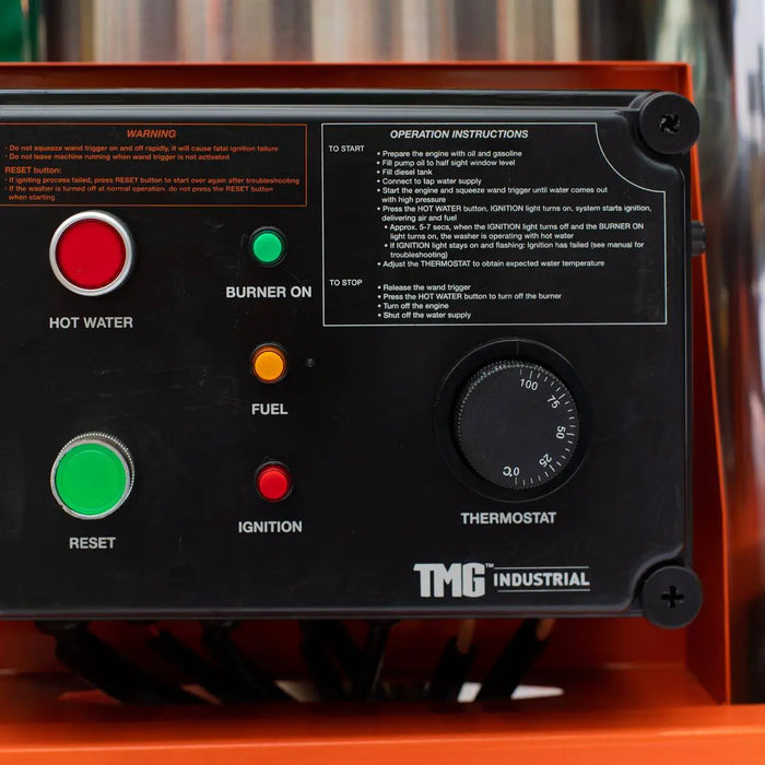 TMG-HW42R 4000 PSI hot water pressure washer with 85' hose reel and 14 HP Kohler engine