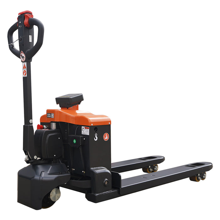 TMG-FPJ44E 4400 lb fully electric pallet jack with scale, 48" forks and 2" LCD display
