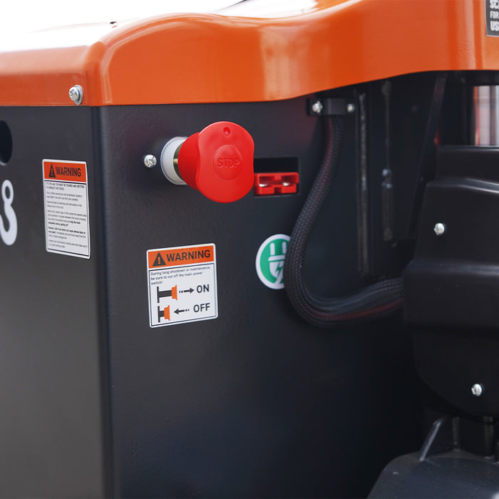 TMG-FPJ44E 4400 lb fully electric pallet jack with scale, 48" forks and 2" LCD display
