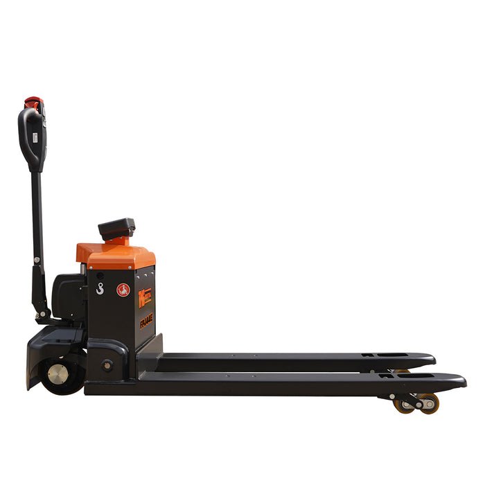 TMG-FPJ44E 4400 lb fully electric pallet jack with scale, 48" forks and 2" LCD display
