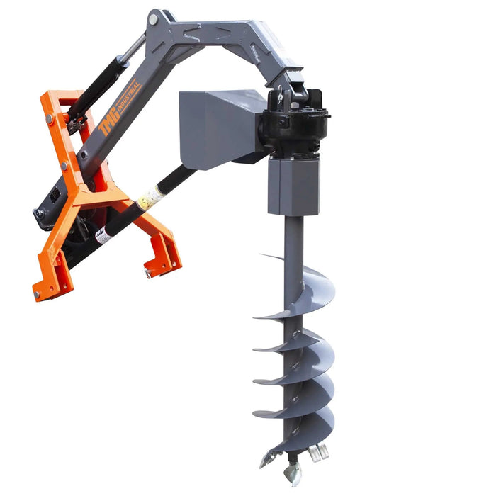 TMG Industrial 48” Hydraulic Assist Post Hole Digger, 12” Auger, PTO Shaft Included, TMG-TPD12
