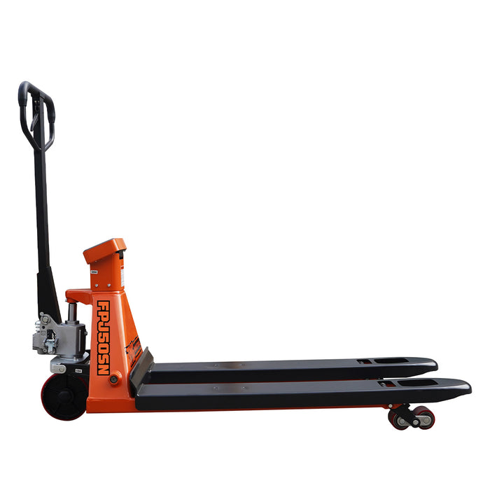 TMG-FPJ50SN 5000 lb narrow pallet jack with scale, 45" forks and 2" LCD display
