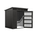 TMG-MS0507P-PRO 5x7 Pro Series galvanized metal shed with 79 inch pent roof, skylight, vents, and 34x68 inch lockable door for secure outdoor storage