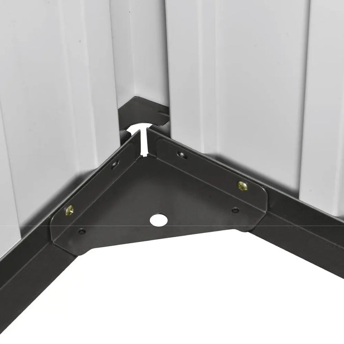 TMG-MS0507P-PRO 5x7 Pro Series galvanized metal shed with 79 inch pent roof, skylight, vents, and 34x68 inch lockable door for secure outdoor storage