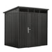 TMG-MS0507P-PRO 5x7 Pro Series galvanized metal shed with 79 inch pent roof, skylight, vents, and 34x68 inch lockable door for secure outdoor storage