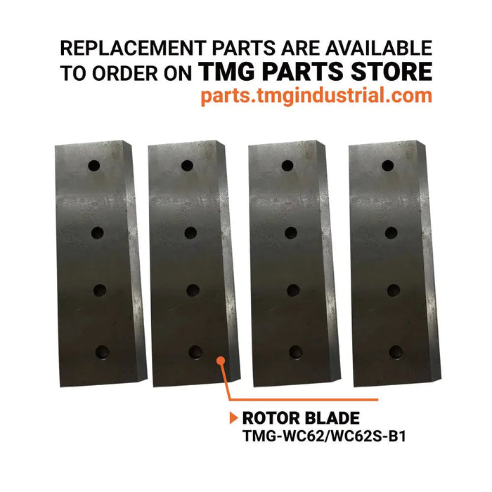 15 cm:n PTO-hakkuri, 15 cm:n haketuskapasiteetti, luokan 1 liitäntä, 30–75 hv:n traktori, nivelakseli sisältyy, TMG-WC62