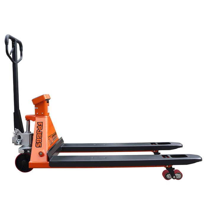 TMG-FPJ66S 6600 lb scale pallet jack truck with 48" forks and 2" LCD display
