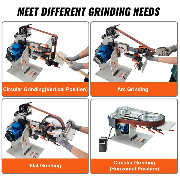 72" Belt Grinder Sander, VFD, 3 Versatile Grinding Moulds, DOBA-BGS72