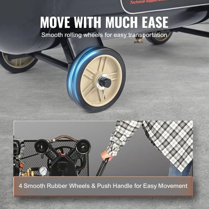 13,2 gallonan säiliöllä varustettu bensiinikäyttöinen ilmakompressori, 7 hv, kestävä ja kannettava muotoilu, DOBA-AC13G