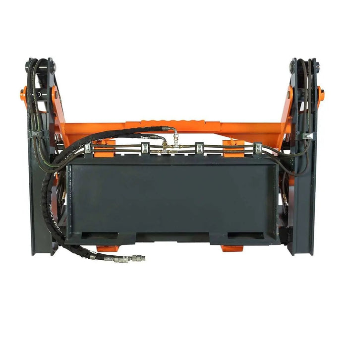 TMG Industrial 60” Four-Cylinder Pallet Fork Pipe Grapple, 6200-lb Lift Capacity, ITA Class III Forged Tines, Skid Steer Mount, TMG-SPG60