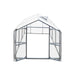 8' x 10' Greenhouse with Galvanized Steel Frame, Polycarbonate Twin-Wall Roof and Crystal-Clear Solid Walls TMG-GH811 - TMG Industrial