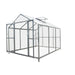 8' x 10' Greenhouse with Galvanized Steel Frame, Polycarbonate Twin-Wall Roof and Crystal-Clear Solid Walls