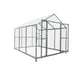8' x 10' Greenhouse with Galvanized Steel Frame, Polycarbonate Twin-Wall Roof and Crystal-Clear Solid Walls