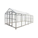 8' x 20' Greenhouse with Galvanized Steel Frame, Polycarbonate Twin-Wall Roof and Crystal-Clear Solid Walls