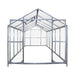 8' x 20' Greenhouse with Galvanized Steel Frame, Polycarbonate Twin-Wall Roof and Crystal-Clear Solid Walls
