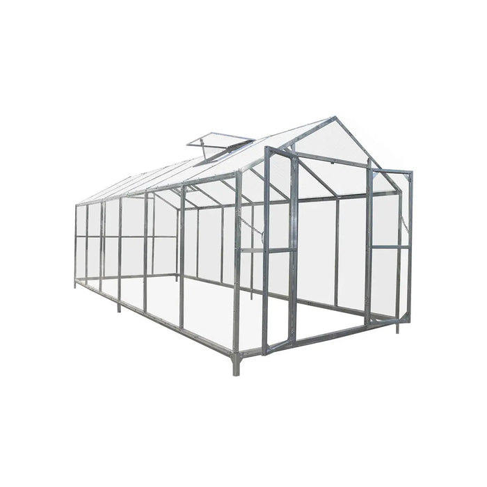 2.4 x 6.1 m Greenhouse Kit with Galvanized Steel Frame, Pro Series, Polycarb Roof and Crystal-Clear Walls TMG-GH821 TMG Industrial Australia