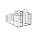 8' x 20' Greenhouse with Galvanized Steel Frame, Polycarbonate Twin-Wall Roof and Crystal-Clear Solid Walls