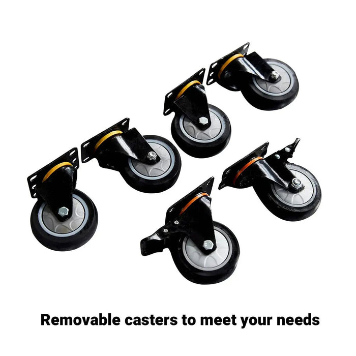 Pro Series 7-Ft 17-Drawer Workbench with Stainless Steel Top, Ball Bearing Double Slides & Casters, TMG-WB717